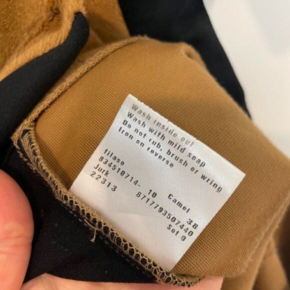 Vanilia Faux Fur Colorblock Ponte Sheath Dress sz S - Picture 5 of 13